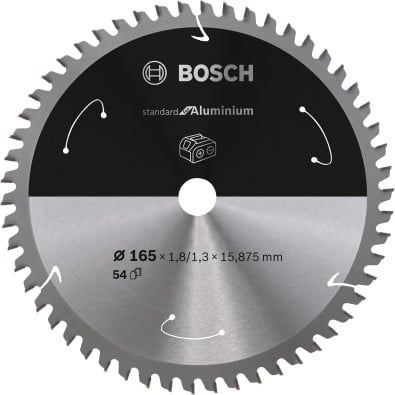Bosch Kreissägeblatt Standard for Aluminium, 165 x 1,8/1,3 x 15,875, 54 Zähne - 2608837758
