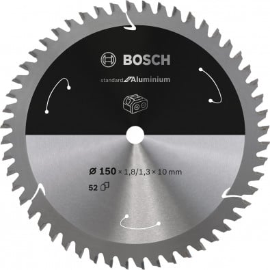 Bosch Kreissägeblatt Standard for Aluminium, 150 x 1,8/1,3 x 10, 52 Zähne - 2608837762