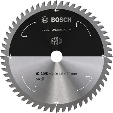 Bosch Kreissägeblatt Standard for Aluminium, 190 x 2/1,5 x 20, 56 Zähne - 2608837770
