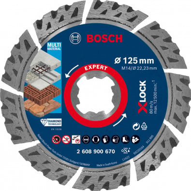 Bosch Expert MultiMaterial X-LOCK Diamanttrennscheiben 125 x 22,23 x 2,4 x 12 mm - 2608900670
