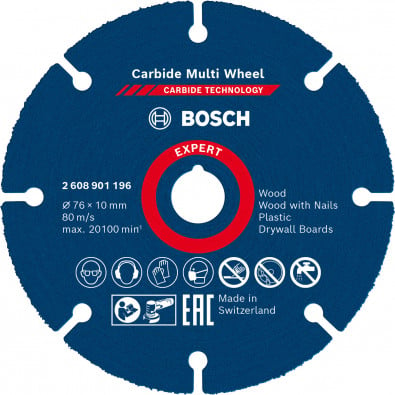 Bosch Expert Carbide Multi Wheel Trennscheibe 76 mm 10 mm - 2608901196