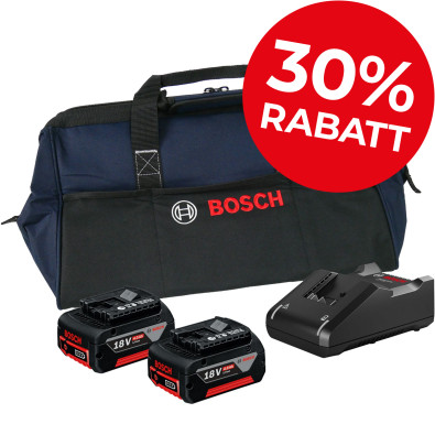 Bosch Starter-Set 18V / 2x 4,0 Ah Akku + Ladegerät GAL 18V-40 in Handwerkertasche