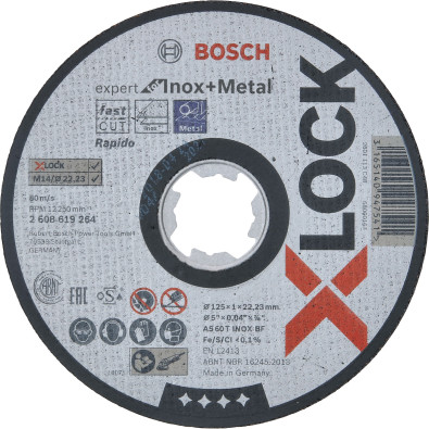 Bosch X-LOCK Trennscheibe Expert for Inox+Metal 125 x 1 x 22,23 mm gerade - 2608619264
