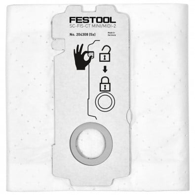 Festool 5x SELFCLEAN Filtersack SC-FIS-CT MINI/MIDI/CT15 - 204308