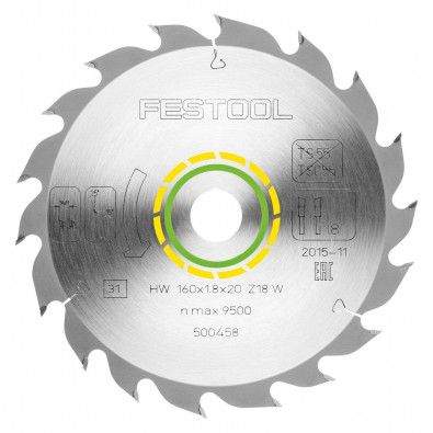 Festool Standard-Sägeblatt 160 x 1,8 x 20 W18 - 500458