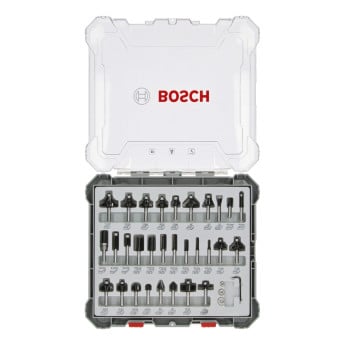 Produktseite: Bosch 30tlg. Mixed Fräser Set 6mm Schaft - 2607017474
