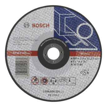 Produktseite: Bosch Trennscheibe gerade Expert for Metal A 30 S BF 180 mm 22,23 mm 3 mm - 2608600321