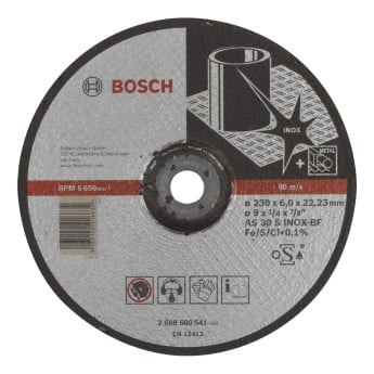 Produktseite: Bosch Schruppscheibe gekröpft Expert for Inox AS 30 S INOX BF 230 mm - 2608600541