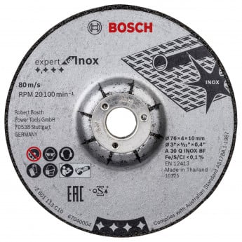Produktseite: Bosch 2x Schruppscheibe ExpertforInox 76 x 4 x 10 mm - 2608601705