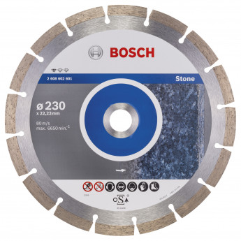 Produktseite: Bosch Diamanttrennscheibe Standard for Stone 230x22,23x2,3x10 mm 2608602601