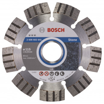 Produktseite: Bosch Diamanttrennscheibe Best for Stone, 115 x 22,23 x 2,2 x 12 mm -2608602641