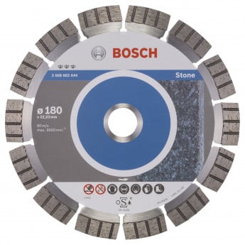 Produktseite: Bosch Diamanttrennscheibe Best for Stone, 180 x 22,23 x 2,4 x 12 mm -2608602644