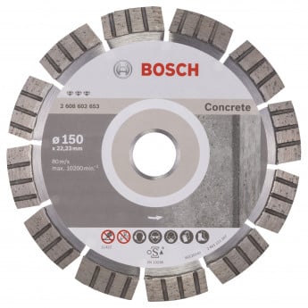 Produktseite: Bosch Diamanttrennscheibe Best for Concrete, 150 x 22,23 x 2,4 x 12 mm -2608602653