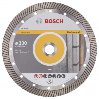 Produktseite: Bosch Diamanttrennscheibe Best for Universal Turbo, 230 x 22,23 x 2,5 x 15 mm -2608602675