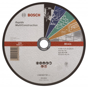 Produktseite: Bosch Trennscheibe gerade Rapido Multi Construction ACS 46 V BF 230 mm 22,23 mm 1,9 - 2608602767