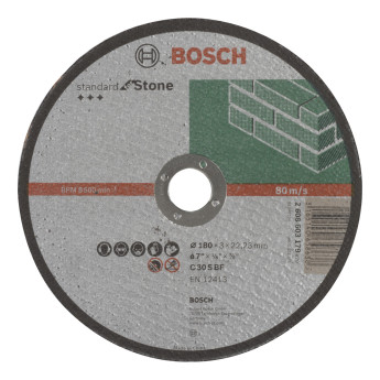 Produktseite: Bosch Trennscheibe gerade Standard for Stone C 30 S BF 180 mm 22,23 mm 3 mm - 2608603179
