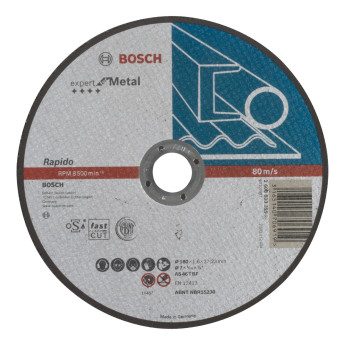 Produktseite: Bosch Trennscheibe gerade Expert for Metal Rapido AS 46 T BF 180 mm 22,23 mm 1,6 mm - 2608603399