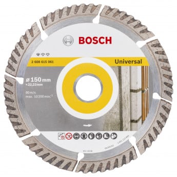 Produktseite: Bosch Diamanttrennscheibe 150x22,23 Standard f. Universal - 2608615061
