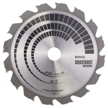 Produktseite: Bosch Kreissägeblatt Construct Wood, 235 x 30/25 x 2,8 mm, 16 - 2608640636