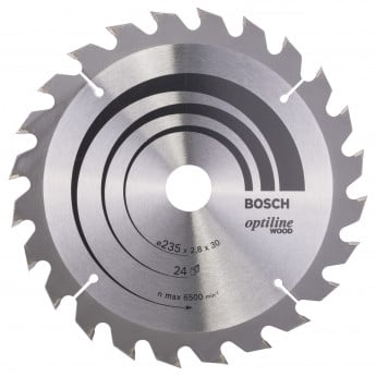 Produktseite: Bosch Kreissägeblatt Optiline Wood für Handkreissägen, 235 x 30/25 x 2,8 mm, 24 - 2608640725