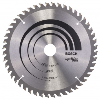 Produktseite: Bosch Kreissägeblatt Optiline Wood für Handkreissägen, 235 x 30/25 x 2,8 mm, 48 - 2608640727