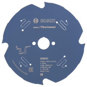 Produktseite: Bosch Kreissägeblatt Expert for Fibre Cement für Handkreissägen 140 x 20 x 1,8 mm 4 - 2608644120
