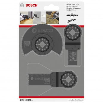 Produktseite: Bosch Holz-Basis-Set 3tlg. Sägeblätter für Multifunktionswerkzeuge - 2608662343