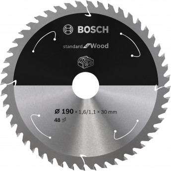 Produktseite: Bosch Kreissägeblatt Standard for Wood, 190 x 1,6/1,1 x 30, 48 Zähne - 2608837710