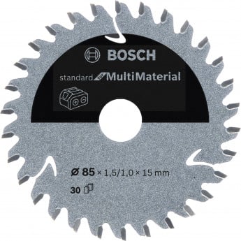 Produktseite: Bosch Kreissägeblatt Standard for Multimaterial, 85 x 1,5/1 x 15, 30 Zähne - 2608837752