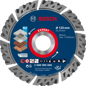 Bosch Expert MultiMaterial Diamanttrennscheiben 125 x 22,23 x 2,2 x 12 mm - 2608900660
