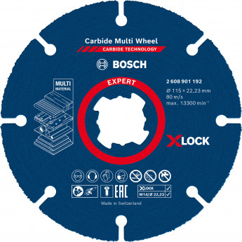 Produktseite: Bosch Expert Carbide Multi Wheel X-LOCK Trennscheibe 115 mm 22,23 mm - 2608901192