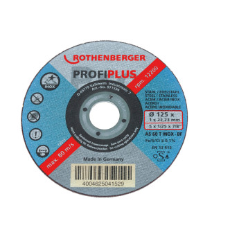 Produktseite: ROTHENBERGER Trennscheibe INOX PROFI PLUS (115×1×22), 10 Stück - 071533D
