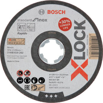 Produktseite: Bosch X-LOCK Trennscheibe Standard for Inox 125 x 1 x 22,23 mm gerade - 2608619262