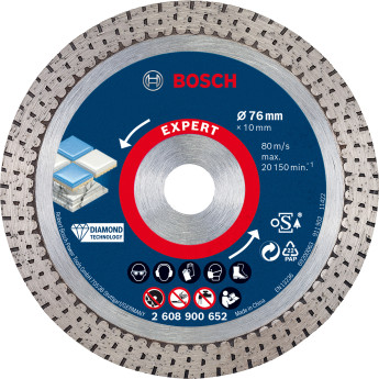Produktseite: Bosch Expert HardCeramic 76 mm Diamanttrennscheiben 76 x 10 x 1,5 x 10 mm - 2608900652