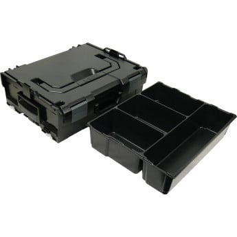 Produktseite: Bosch L-Boxx 136 schwarz inkl. BS Systems Kleinteileeinsatz 4 Fächer