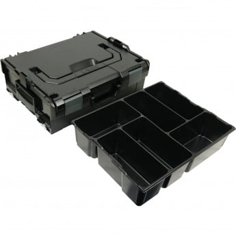 Produktseite: Bosch L-Boxx 136 schwarz inkl. BS Systems Kleinteileeinsatz 6 Fächer