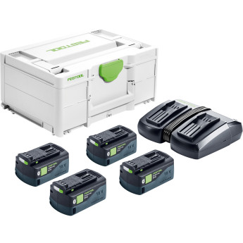 Produktseite: Festool Energie-Set SYS 18 V 4x 5,0 + TCL 6 DUO im Systainer - 577709