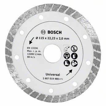 Produktseite: Bosch Diamanttrennscheibe Turbo, Durchmesser: 115 mm - 2607019480