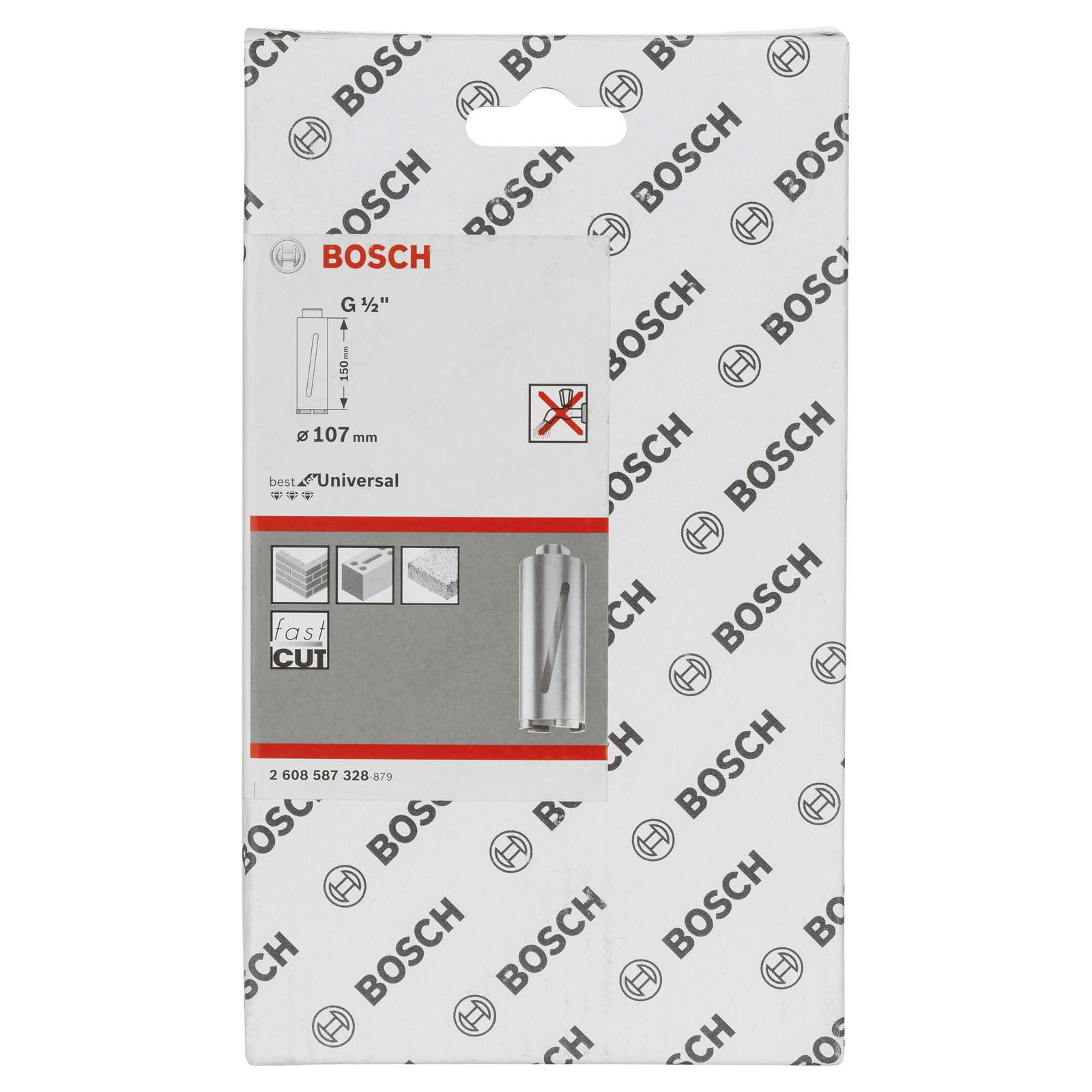 Standard for Universal 6, 107 mm 150 mm Bosch Diamanttrockenbohrkrone G 1/2" 
