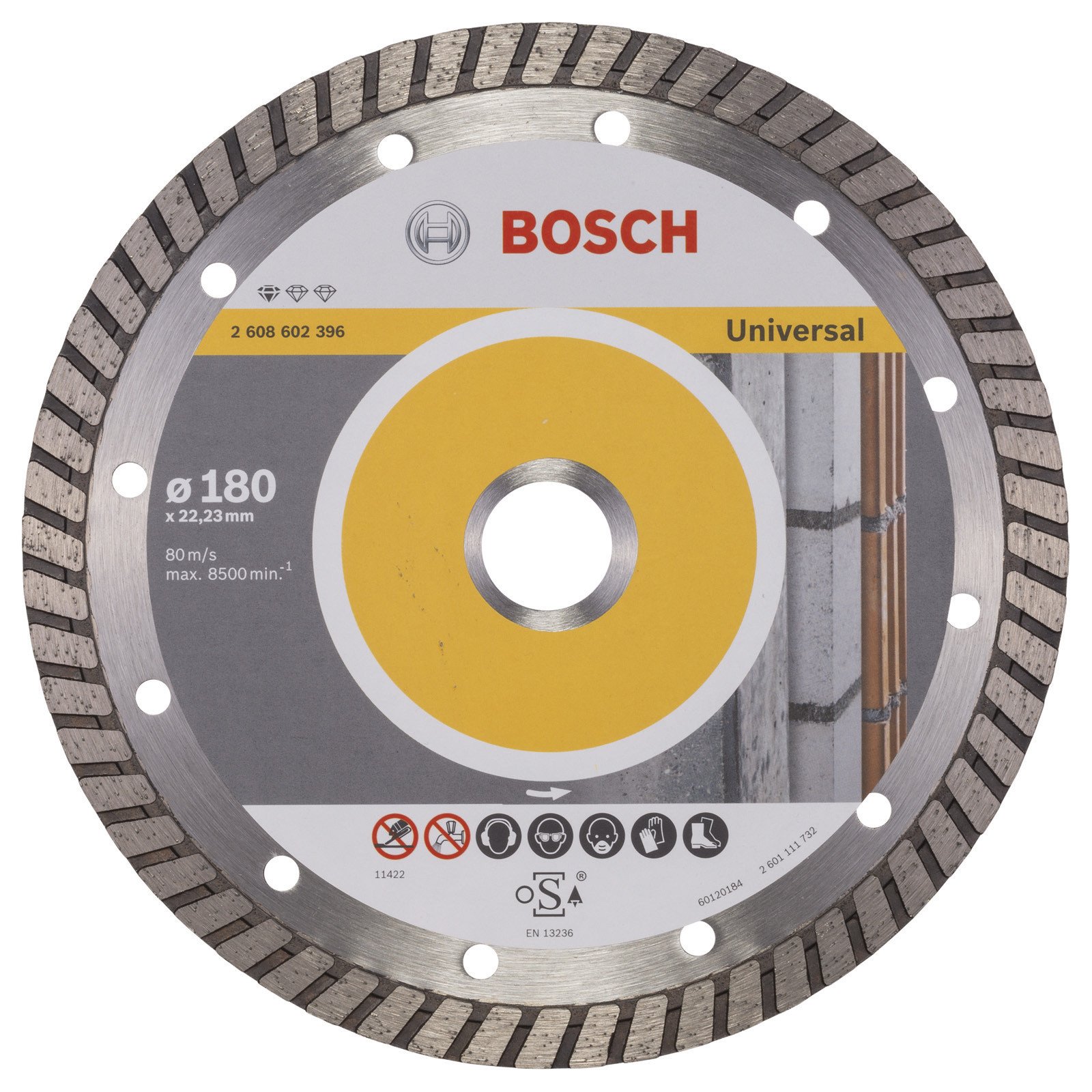 Bosch Diamanttrennscheibe Standard for Universal Turbo Ø 180 mm 2608602396 Stein 