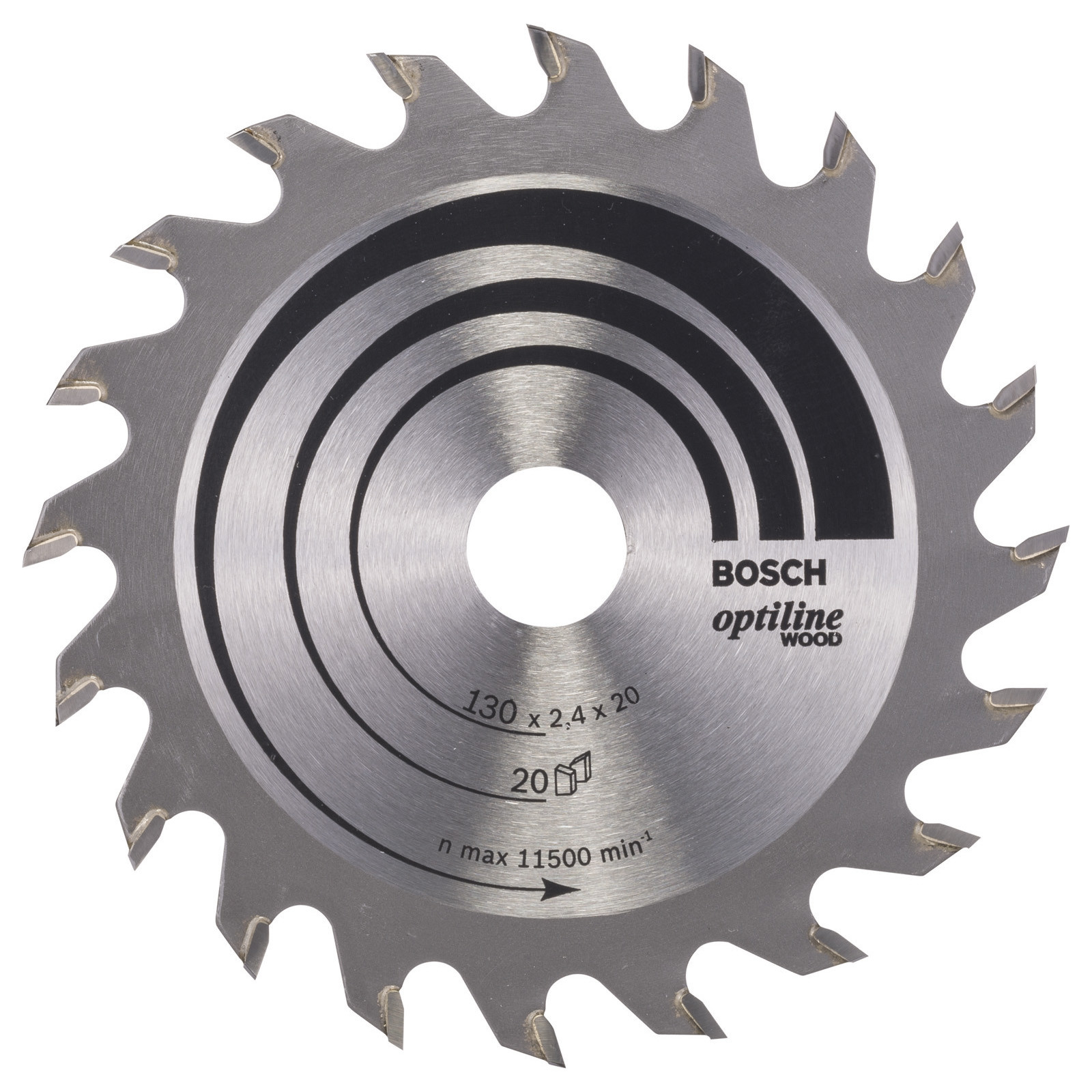 Bosch Kreissägeblatt Optiline Wood für Handkreissägen 12 160 x 20/16 x 2,6 mm 
