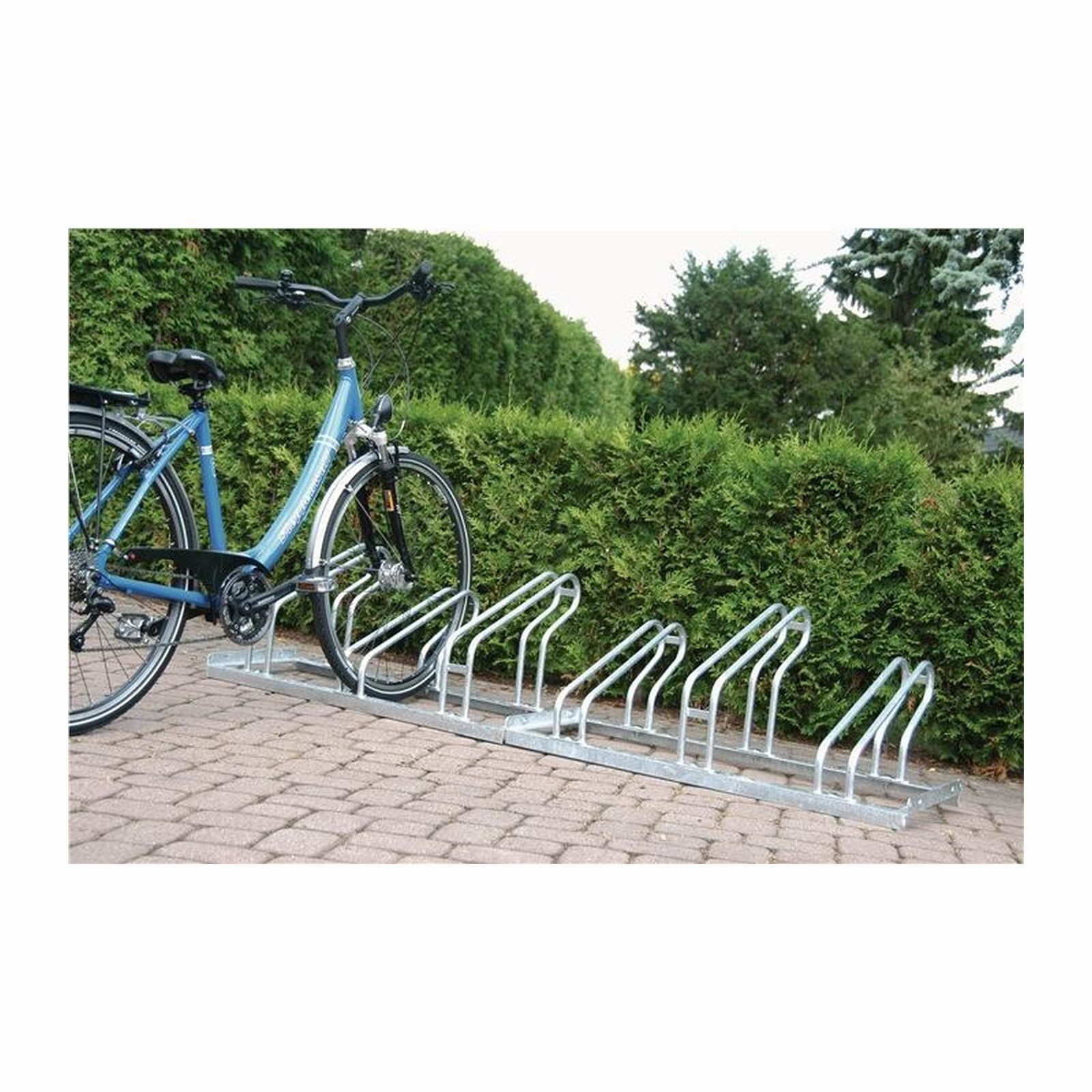 WSM Fahrradbügelparker 1-seitig 90 Grad verzinkt Anzahl Radstände 5  zum Aufschr 