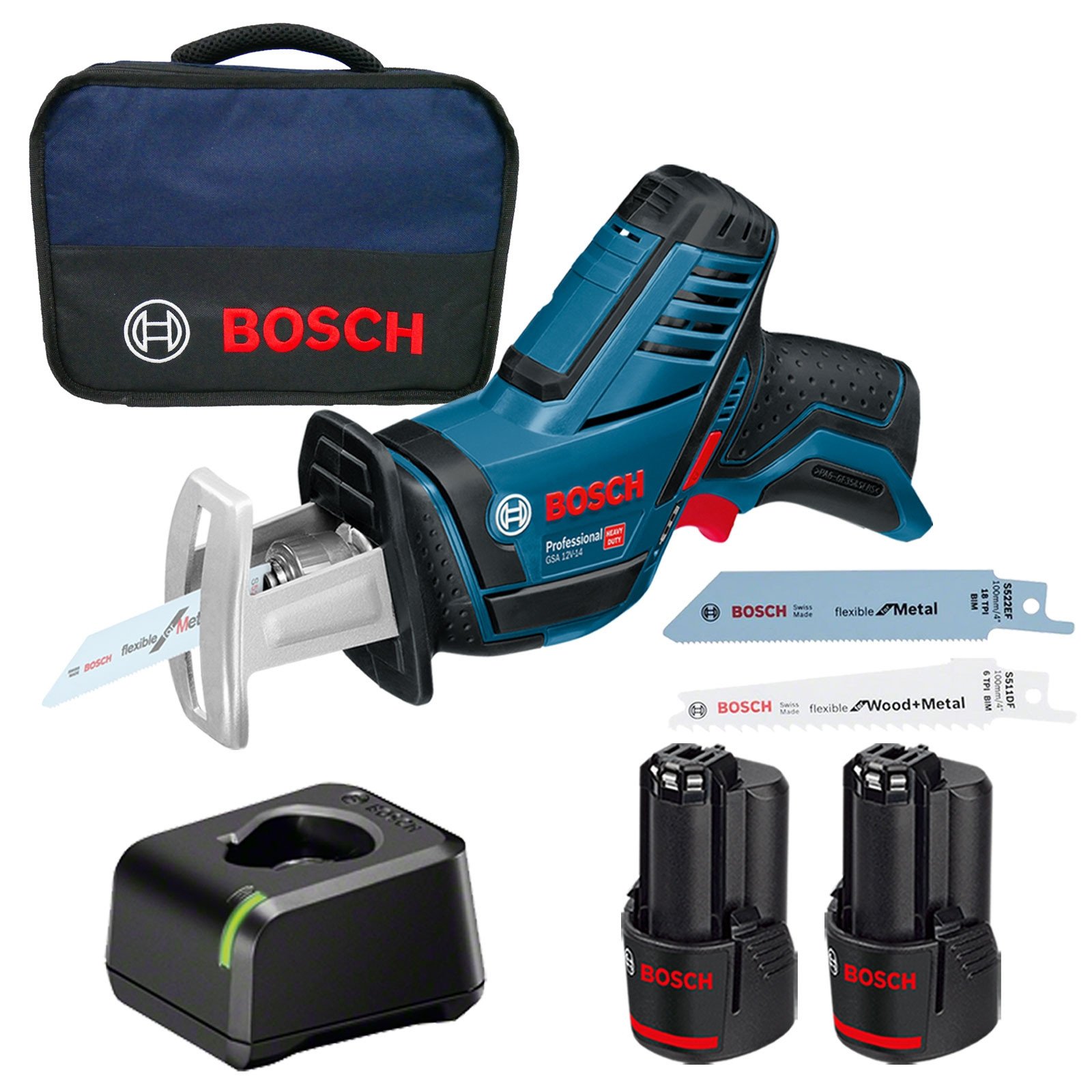 Bosch Akku-Säbelsäge GSA 12V-14 + Akku bei 3,0 Softbag / Ladegerät 2x Werkzeugstore24 im Ah