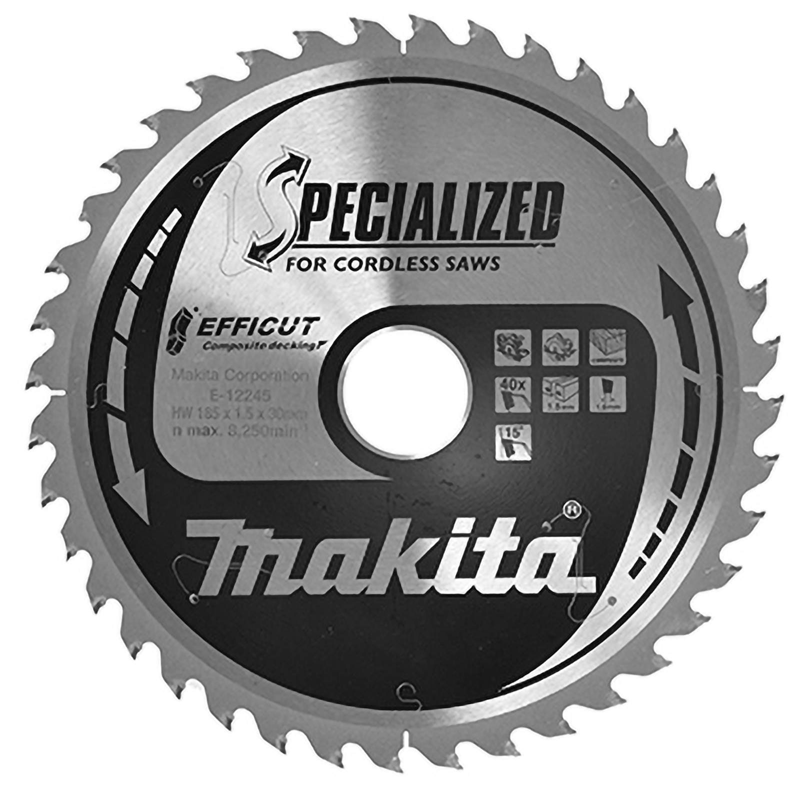 Makita EFFICUT E-12245 x 30 24Z - WPC Holz Sägeblatt / Werkzeugstore24 x 185 bei