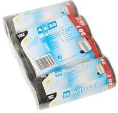 PAPSTAR Müllbeutel 12397 60x50cm 30l LDPE grau 4x20 St./Pack.