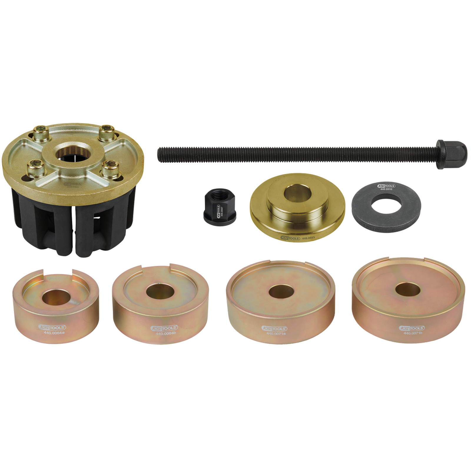KS TOOLS Werkzeug-Satz zur Kompakt-Radlagermontage VAG 17tlg. - 440.0535