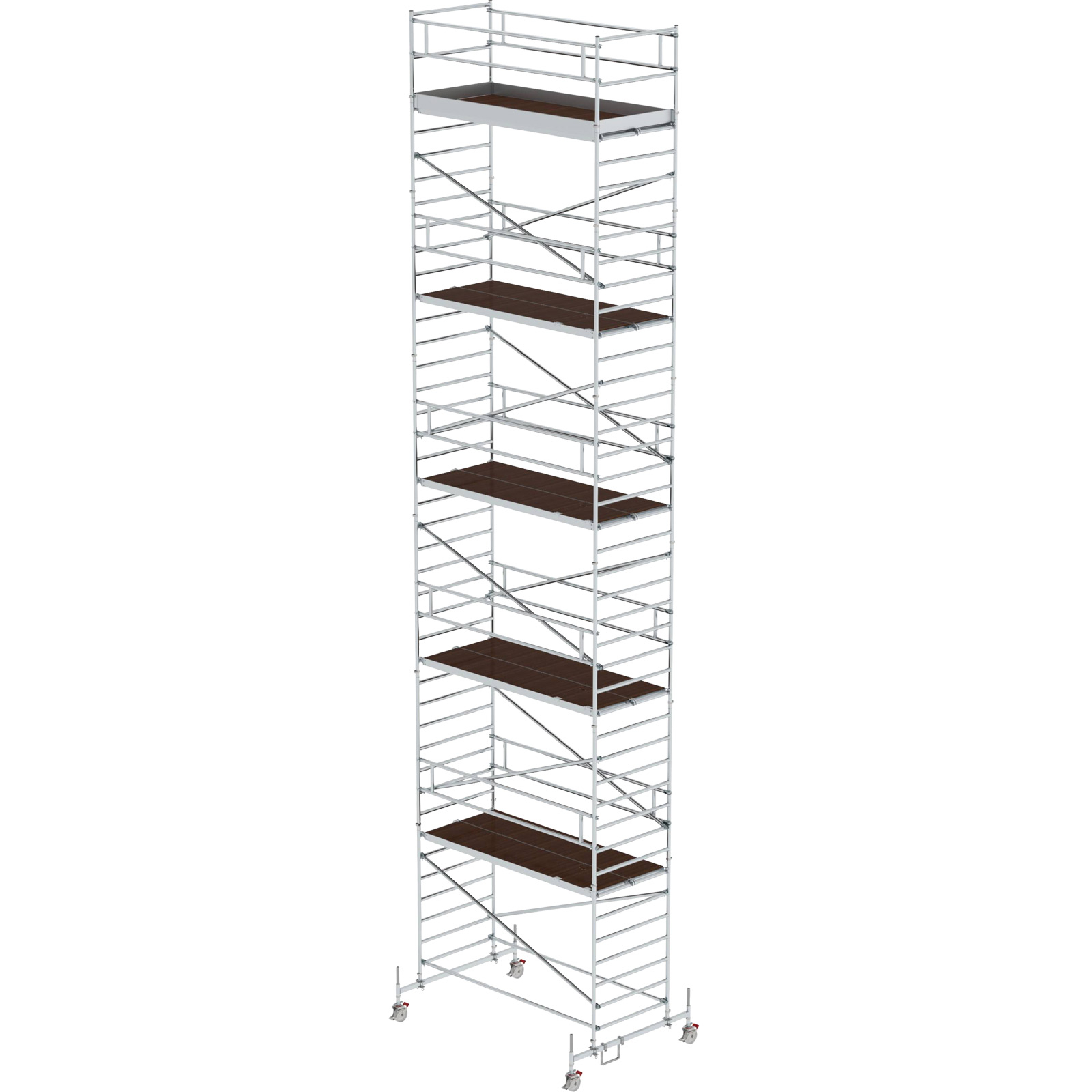 Günzburger Steigtechnik Rollgerüst 1,35 x 3 m mit Fahrbalken und Doppel-Plattform Plattformhöhe 11,45 m - 175136