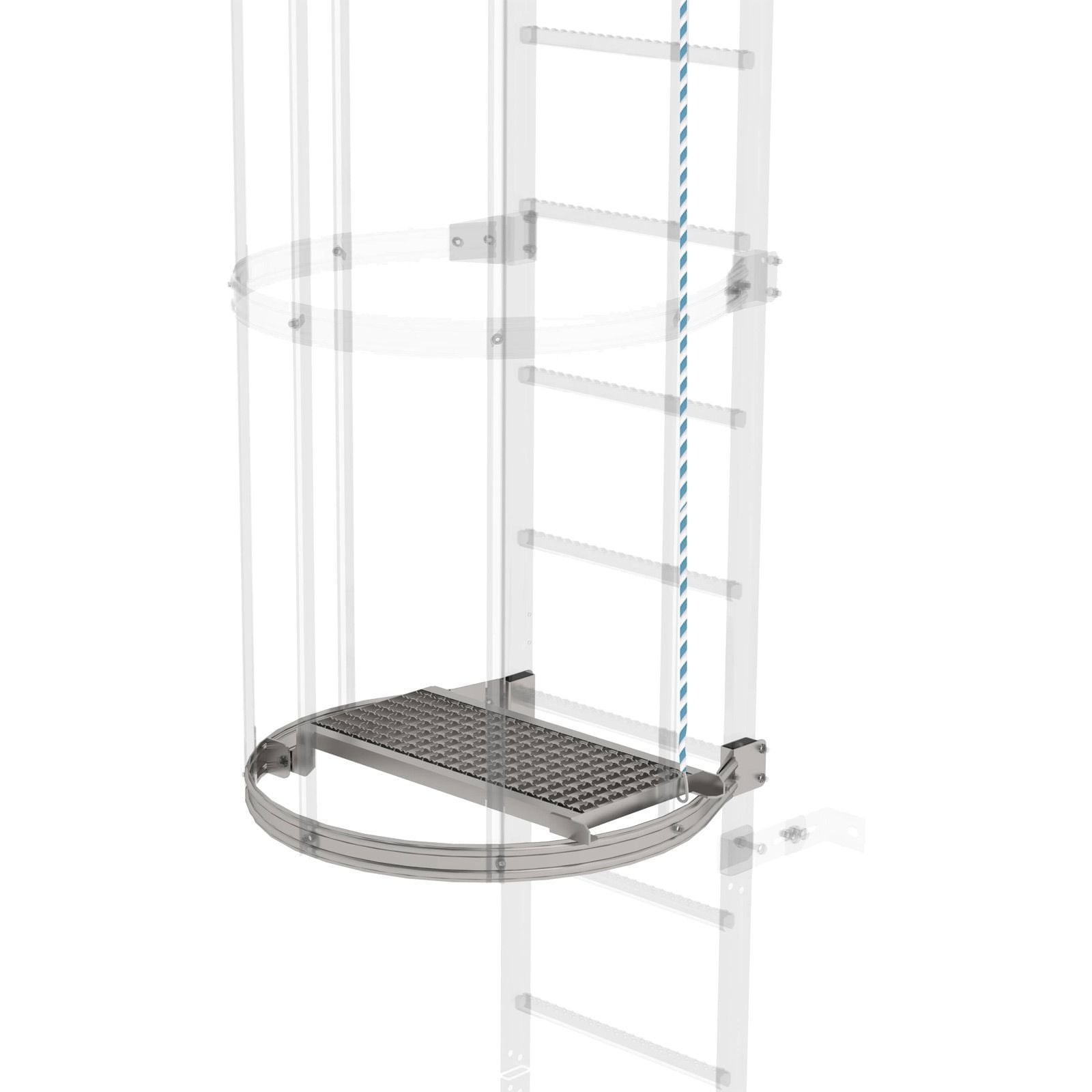 Günzburger Steigtechnik Zwischenplattform klappbar 600 x 300 mm Edelstahl - 068960