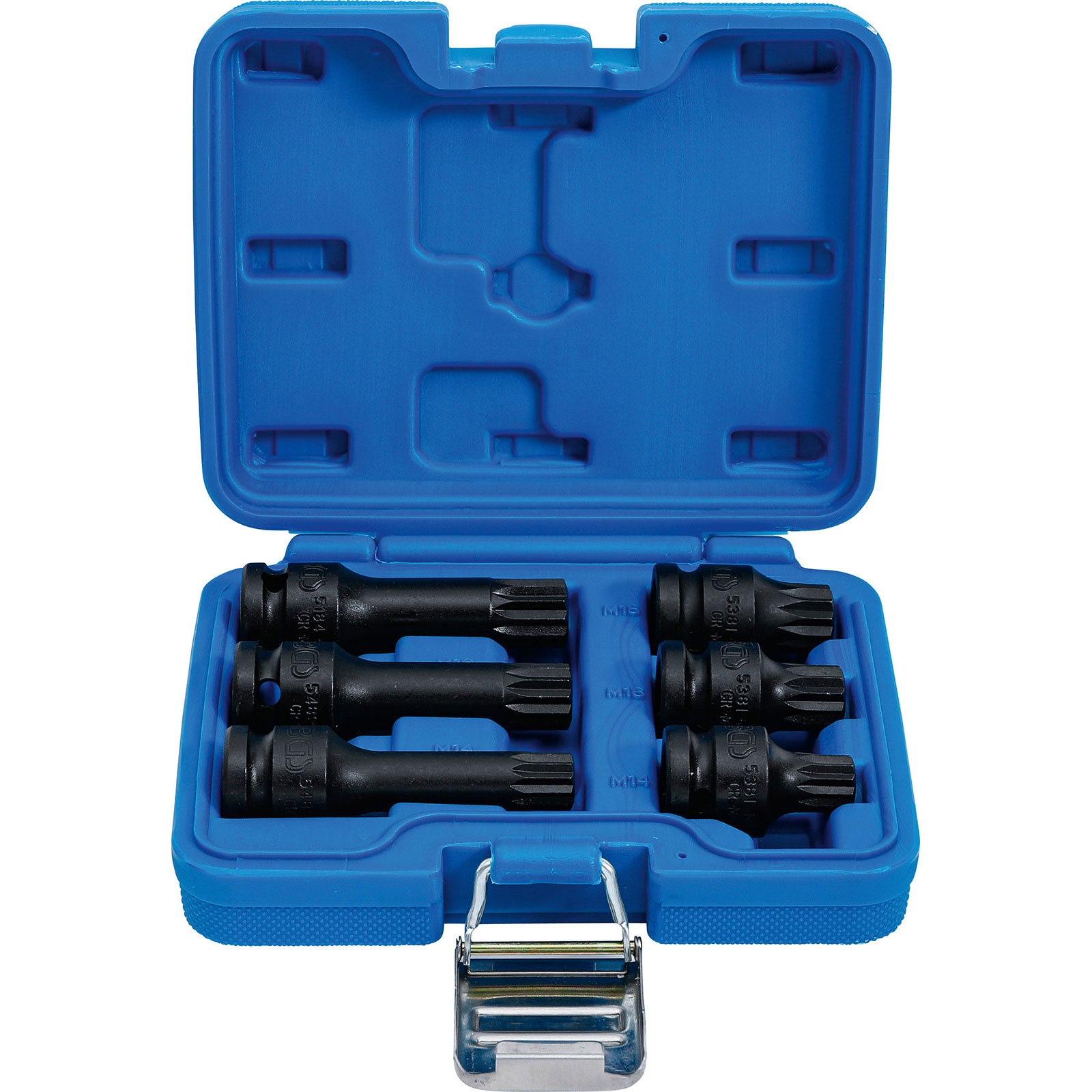 BGS Kraft-Bit-Einsatz-Satz Antrieb Innenvierkant 12,5 mm (1/2") Innenvielzahn (für XZN) M14 - M18 6tlg. - 5380