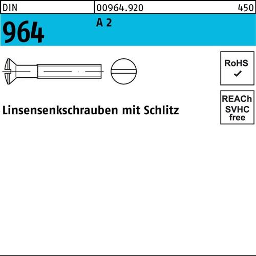 Linsensenkschraube DIN 964 Schlitz M5x 16 A 2 200 Stück